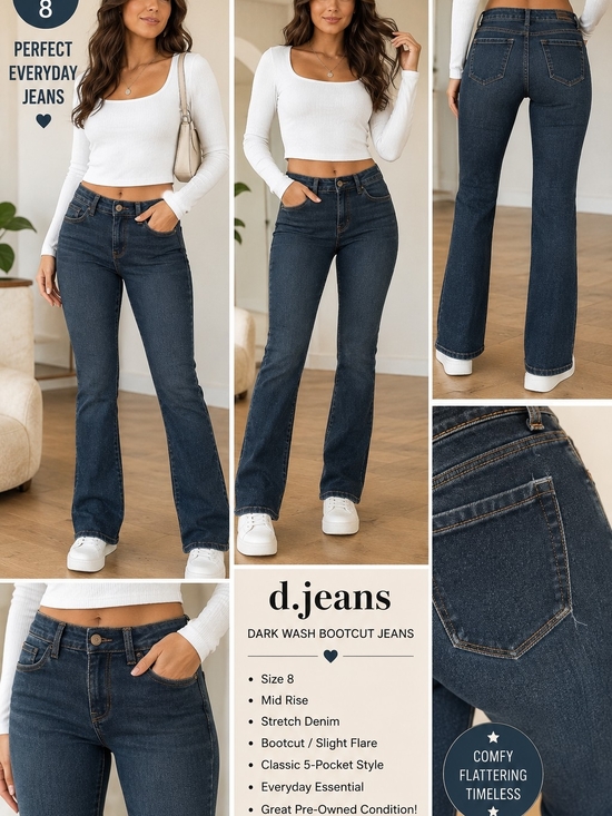 d. jeans Denim - ✨d.jeans Dark Wash Bootcut Jeans Size 8 | Stretch Denim ✨️